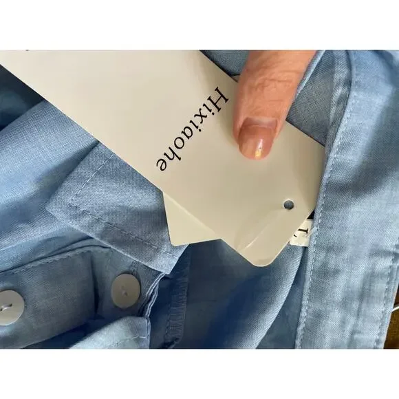 Hixiaohe Women Shirt Dress Casual Sleeveless Mini Dress Beach Flowy Sundresses L - Picture 7 of 10